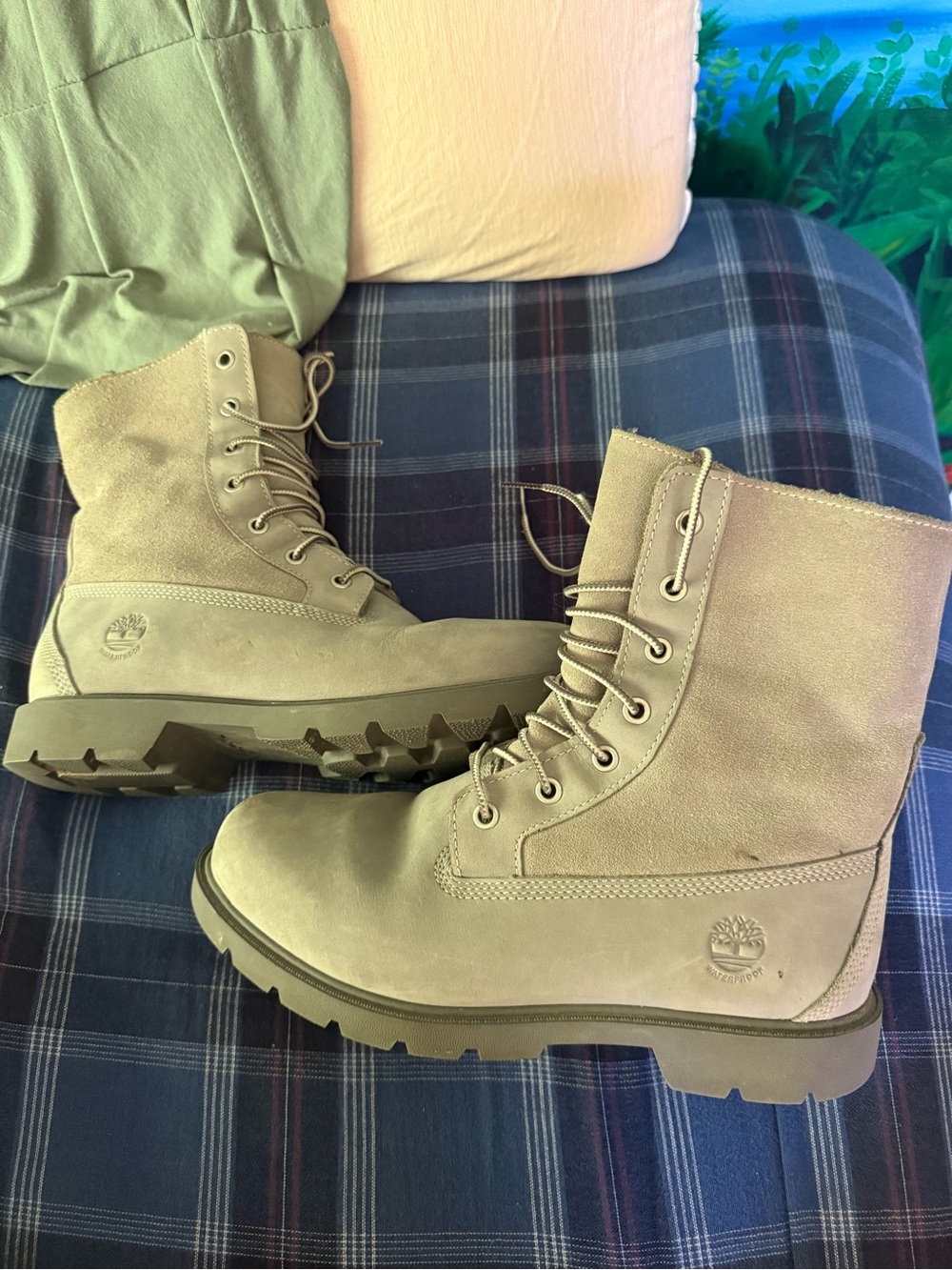 Timberland Taupe Suede Lace-Up Boots